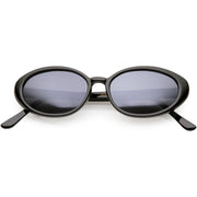 zeroUV Women's Retro True Vintage Round Oval Mirrored Lens Sunglasses C654 Sunglasses White Smoke Black Smoke Mirror
