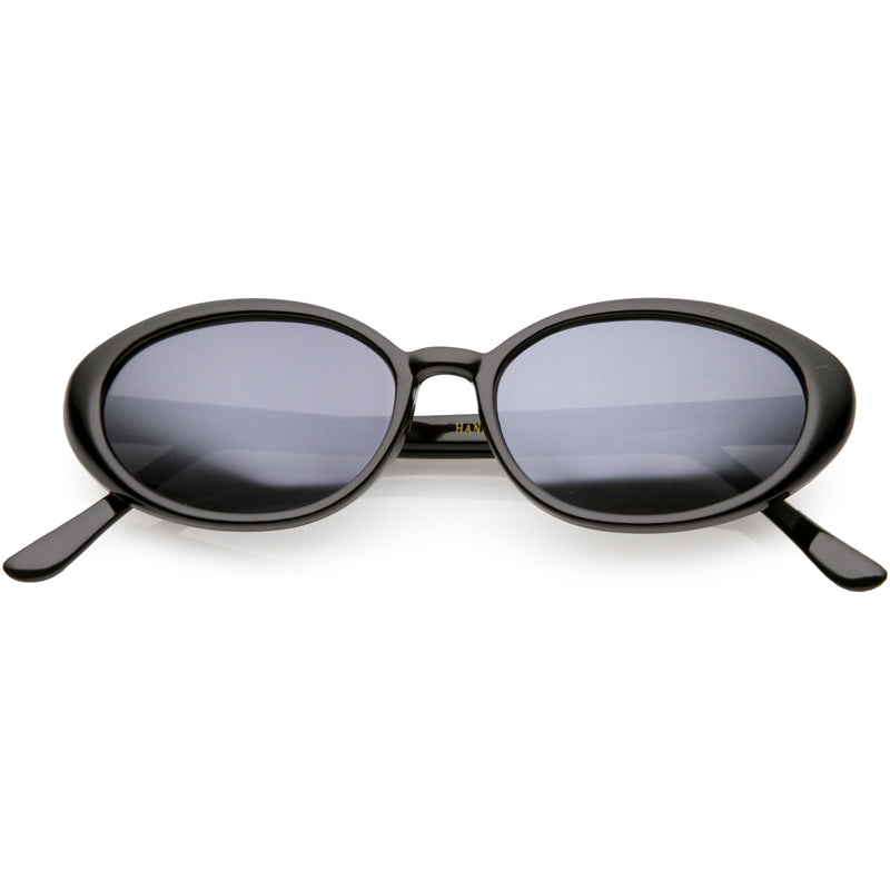 zeroUV Women's Retro True Vintage Round Oval Mirrored Lens Sunglasses C654 Sunglasses White Smoke Black Smoke Mirror