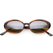 zeroUV Women's Retro True Vintage Round Oval Mirrored Lens Sunglasses C654 Sunglasses White Smoke Tortoise Brown Mirror