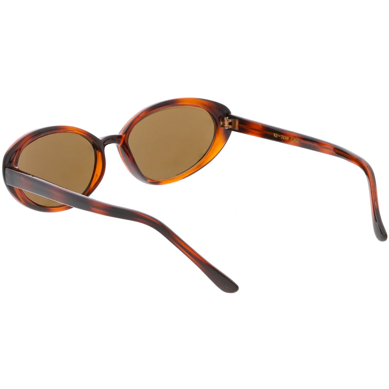 zeroUV Women's Retro True Vintage Round Oval Mirrored Lens Sunglasses C654 Sunglasses White Smoke Black Smoke Mirror,Tortoise Brown Mirror,Tortoise Smoke Mirror,Black Brown Mirror