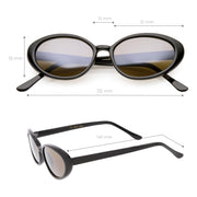 zeroUV Women's Retro True Vintage Round Oval Mirrored Lens Sunglasses C654 Sunglasses White Smoke Black Smoke Mirror,Tortoise Brown Mirror,Tortoise Smoke Mirror,Black Brown Mirror