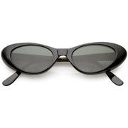 zeroUV Women's Small Retro True Vintage Cat Eye Sunglasses C661 Sunglasses White Smoke Black Smoke