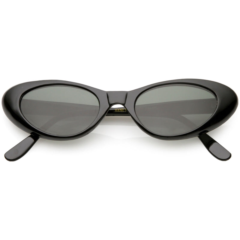 zeroUV Women's Small Retro True Vintage Cat Eye Sunglasses C661 Sunglasses White Smoke Black Smoke