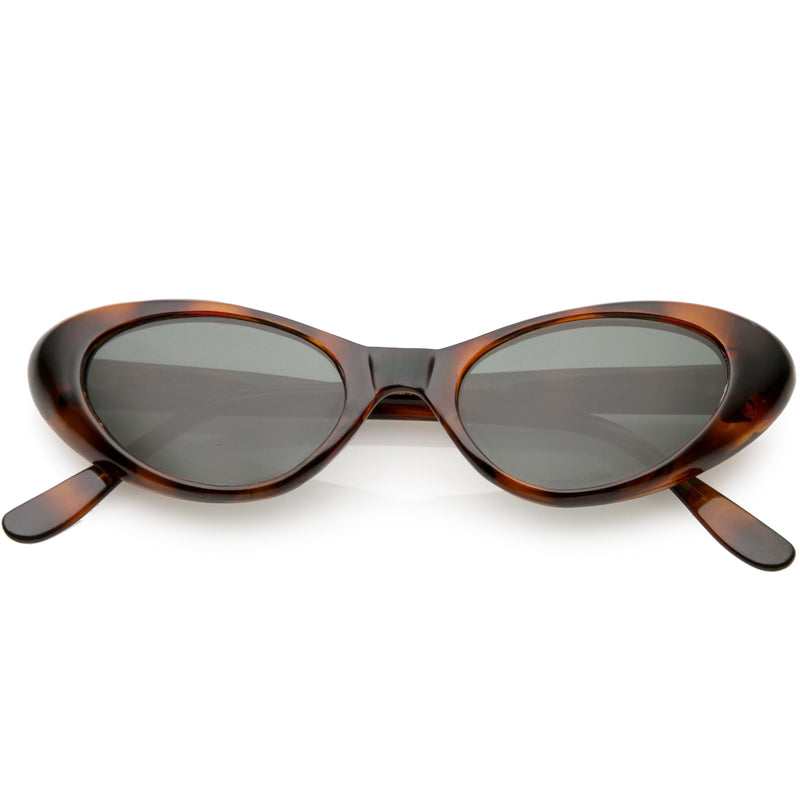 zeroUV Women's Small Retro True Vintage Cat Eye Sunglasses C661 Sunglasses White Smoke Tortoise Smoke