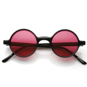 zeroUV Small Retro Round Lennon Style Color Lens Sunglasses 8631 Sunglasses White Smoke Red,Yellow,Green,Orange,Blue