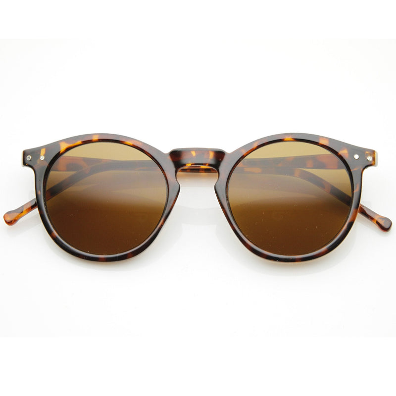 zeroUV 1920's P3 Dapper Vintage Inspired Round Sunglasses 8637 Sunglasses White Smoke Tortoise Amber