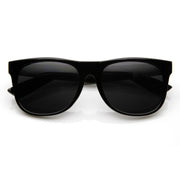 zeroUV Super Retro Hipster Horned Rim Frame Sunglasses 8693 Sunglasses Black Matte Black Smoke,Shiny Black Smoke