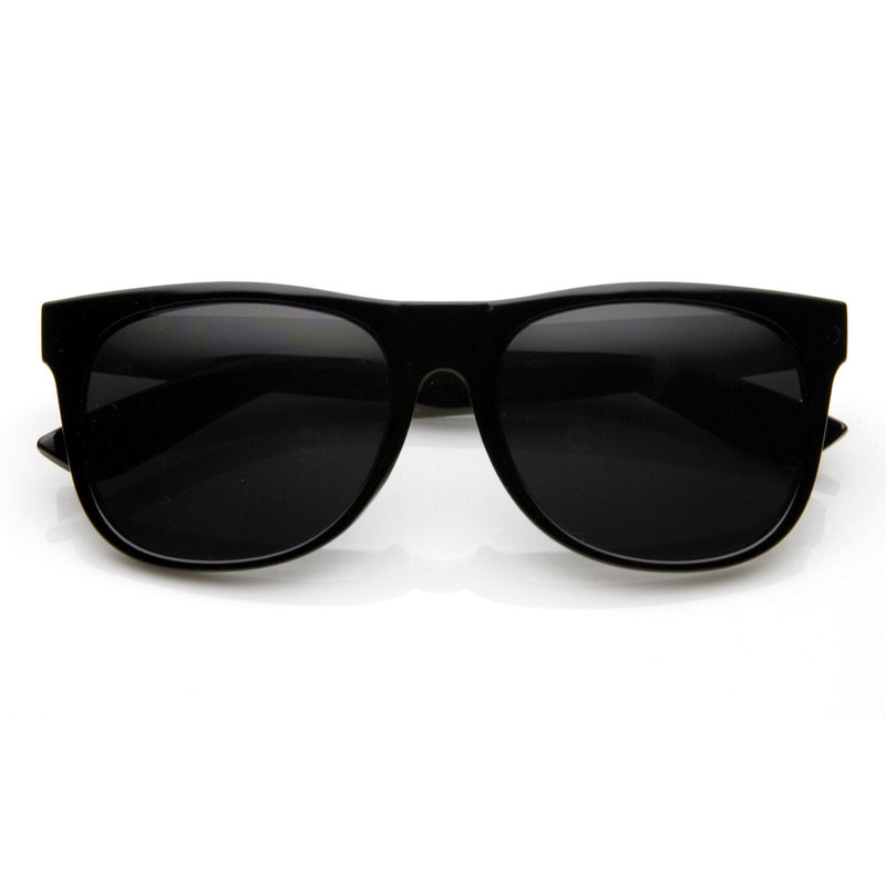 zeroUV Super Retro Hipster Horned Rim Frame Sunglasses 8693 Sunglasses Black Matte Black Smoke,Shiny Black Smoke