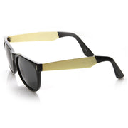 zeroUV Trendy Indie Hipster Super Retro Metal Arm Horned Rim Sunglasses 8687 Sunglasses White Smoke Shiny Black Gold Smoke,Tortoise Amber,Black Lavender,Matte Black Smoke,Matte Black Gunmetal Smoke,Shiny Black Gunmetal Smoke
