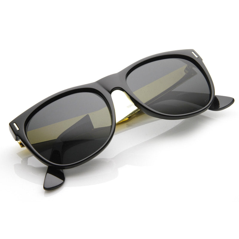 zeroUV Trendy Indie Hipster Super Retro Metal Arm Horned Rim Sunglasses 8687 Sunglasses White Smoke Shiny Black Gold Smoke,Tortoise Amber,Black Lavender,Matte Black Smoke,Matte Black Gunmetal Smoke,Shiny Black Gunmetal Smoke