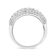 Bids.com .925 Sterling Silver 2.00 Cttw Round and Baguette-Cut Diamond Cluster Ring (H-I Color, I1-I2 Clarity) - Size 7 Rings White Smoke 7 / White.Sterling Silver,5 / White.Sterling Silver,8 / White.Sterling Silver,6 / White.Sterling Silver,9 / White.Sterling Silver