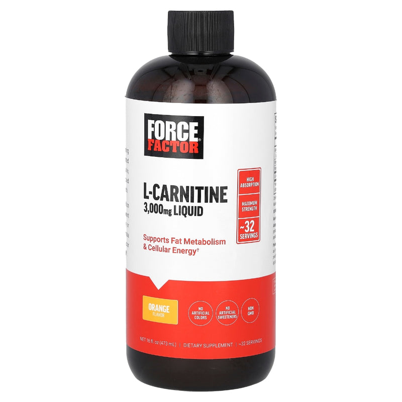 Force Factor L-Carnitine Lq 473 Ml Orng 32 Sv Vitamins & Supplements White Smoke