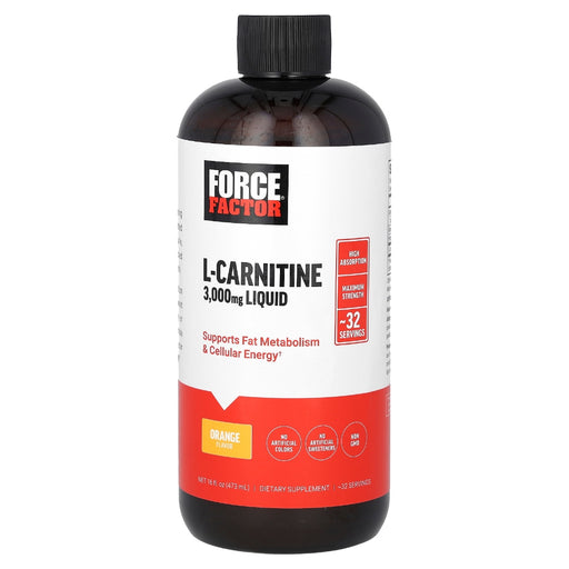 Force Factor L-Carnitine Lq 473 Ml Orng 32 Sv Vitamins & Supplements White Smoke