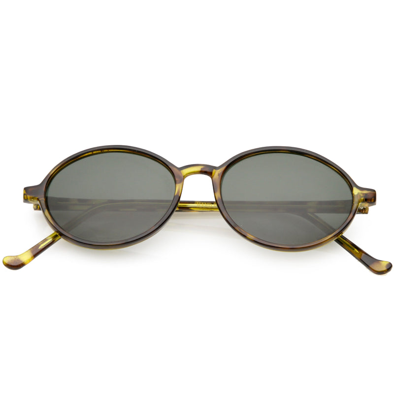 zeroUV Indie Dapper True Vintage Round Oval Sunglasses C655 Sunglasses White Smoke Yellow Tortoise Smoke