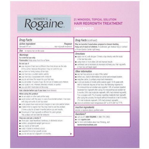 Rogaine Rogaine For Women Hair Regrowth Treatment 3- 2 Ounce Bottles Hair Loss Treatments White Smoke