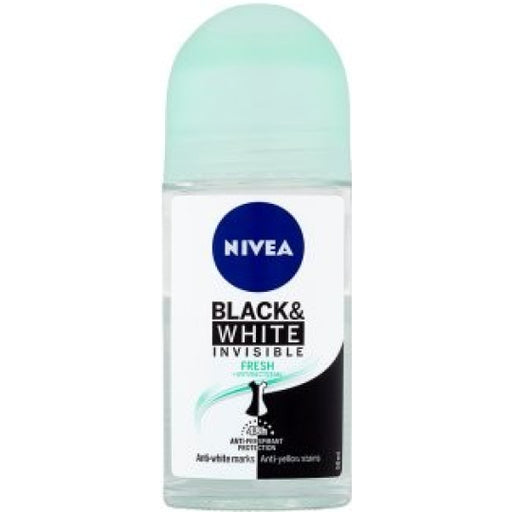 Nivea Nivea Black & White Invisible Fresh Ball Antiperspirant 48 H, 50 Ml Deodorant White Smoke