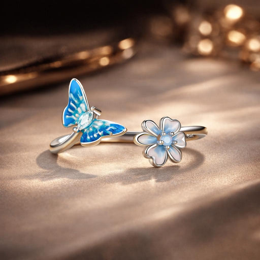 Bids.com 925 Sterling Silver Opal Nanometer Stone Plated Platinum Ring Rings Black