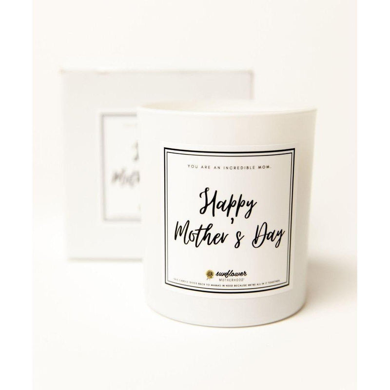 Sunflower Motherhood Happy Mother's Day Candle Candles White Smoke