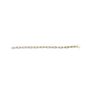 Bids.com 14K Two-Tone Gold 1.00 Cttw Princess-Cut Diamond Chain Link 7" Bracelet (H-I Color, SI1-SI2 Clarity) Bracelets White Smoke YellowWhite.Gold / 7