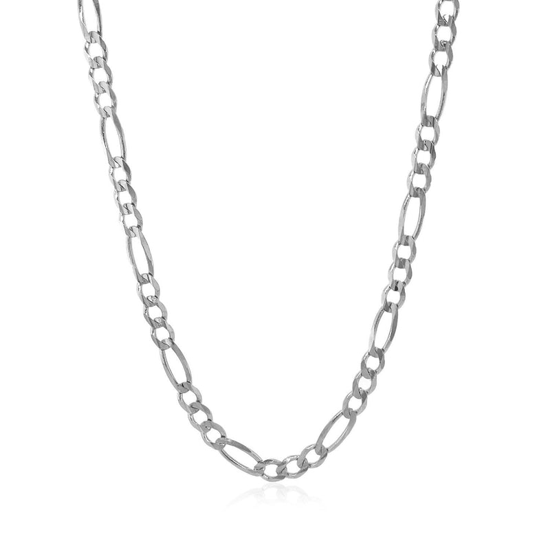 Bids.com 3.8mm 14k White Gold Solid Figaro Chain Necklaces White Smoke 18 / White Gold,20 / White Gold,22 / White Gold,24 / White Gold,One / White Gold