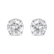 Bids.com 14K White Gold 1.0 Cttw 4-Prong Set Brilliant Round-Cut Solitaire Lab Grown Diamond Push Back Stud Earrings (E-F Color, VVS2-VS1 Clarity) Earrings White Smoke White.Gold / 1