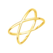 Bids.com 14k Yellow Gold Polished X Profile Ring Rings White Smoke 7 / Yellow Gold,8 / Yellow Gold