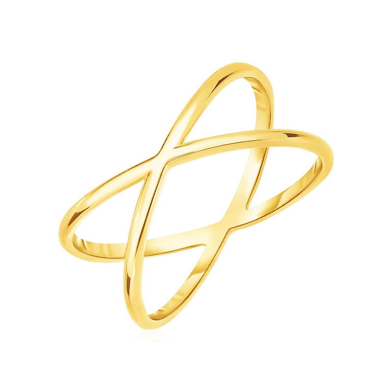 Bids.com 14k Yellow Gold Polished X Profile Ring Rings White Smoke 7 / Yellow Gold,8 / Yellow Gold