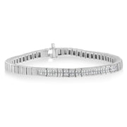 Bids.com 14K White Gold Princess Cut Diamond Bracelet (1.00 cttw, H-I Color, SI1-SI2 Clarity) Bracelets White Smoke White.Gold / 7