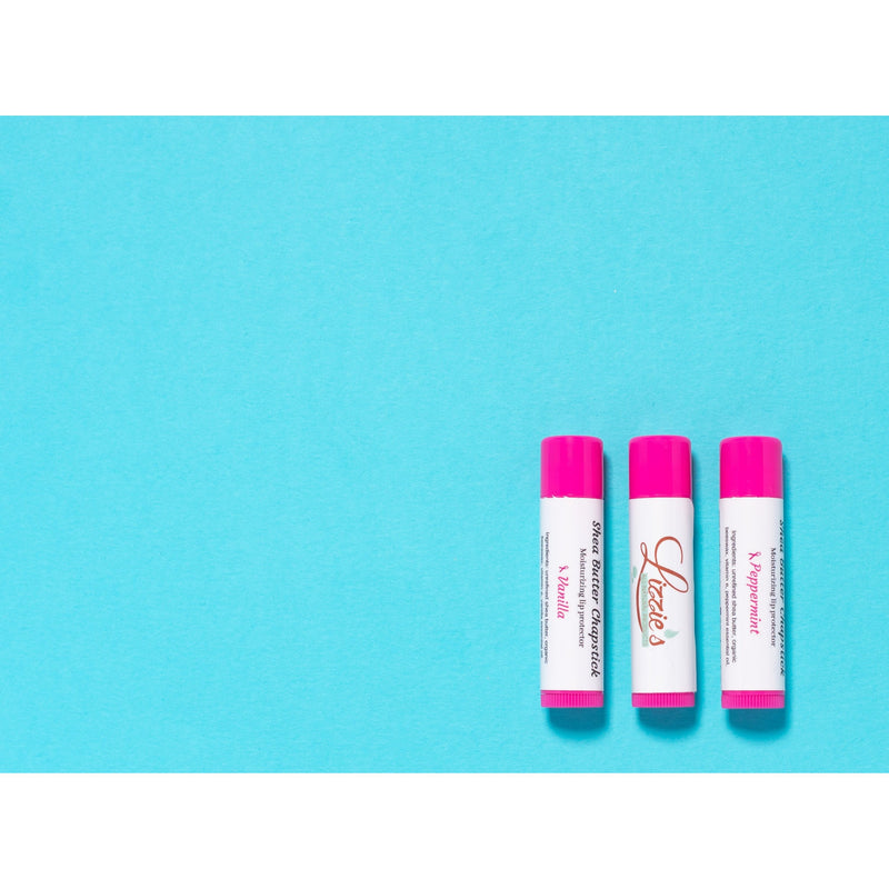 Lizzie's All-natural Products Lip Balm Sky Blue Vanilla,Peppermint