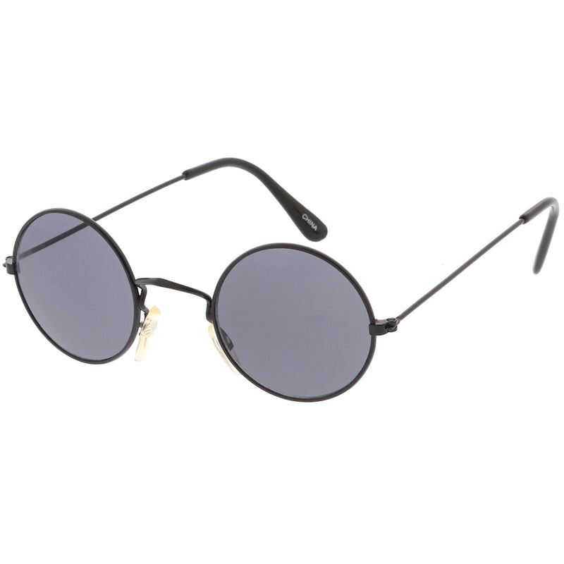 zeroUV Small Round Dapper True Vintage Metal Sunglasses C669 Sunglasses White Smoke Black Smoke,Gold Smoke