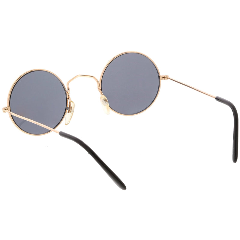 zeroUV Small Round Dapper True Vintage Metal Sunglasses C669 Sunglasses White Smoke Black Smoke,Gold Smoke