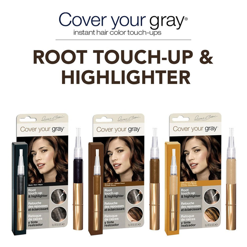 Cover your gray Cover your gray Root Touch-Up & Highlighter Jet Black 0.25 Oz Hair Color White Smoke