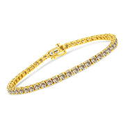 Bids.com 14K Yellow Gold Plated .925 Sterling Silver 8.0 Cttw Diamond Classic Link Tennis Bracelet (K-L Color, I2-I3 Clarity) - 7-1/4" Bracelets White Smoke Yellow.Sterling Silver / 7.25