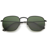 zeroUV Retro Modern Geometric Hexagon Frame Dapper Sunglasses C455 Sunglasses White Smoke Black Green