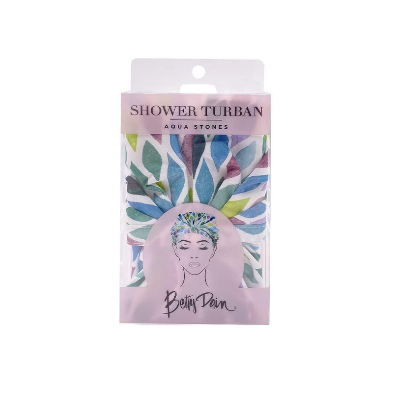 Betty Dain Betty Dain Turban Shower Cap Aqua Stones Shower Caps Gray