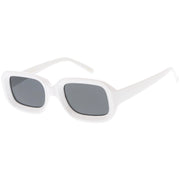 zeroUV Artistic Retro Modern Deep Rectangle Block Flat Lens Sunglasses C673 Sunglasses White Smoke Shiny Black Smoke,Shiny White Smoke,Shiny Clear Pink Lavender,Matte Clear Red Smoke,Matte Smoke Smoke