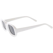 zeroUV Artistic Retro Modern Deep Rectangle Block Flat Lens Sunglasses C673 Sunglasses White Smoke Shiny Black Smoke,Shiny White Smoke,Shiny Clear Pink Lavender,Matte Clear Red Smoke,Matte Smoke Smoke
