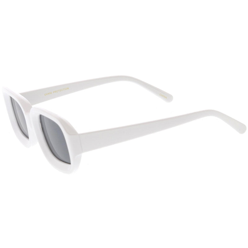 zeroUV Artistic Retro Modern Deep Rectangle Block Flat Lens Sunglasses C673 Sunglasses White Smoke Shiny Black Smoke,Shiny White Smoke,Shiny Clear Pink Lavender,Matte Clear Red Smoke,Matte Smoke Smoke
