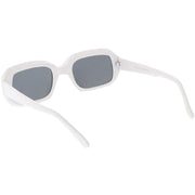 zeroUV Artistic Retro Modern Deep Rectangle Block Flat Lens Sunglasses C673 Sunglasses White Smoke Shiny Black Smoke,Shiny White Smoke,Shiny Clear Pink Lavender,Matte Clear Red Smoke,Matte Smoke Smoke
