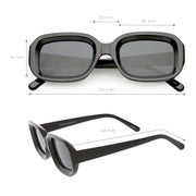 zeroUV Artistic Retro Modern Deep Rectangle Block Flat Lens Sunglasses C673 Sunglasses White Smoke Shiny Black Smoke,Shiny White Smoke,Shiny Clear Pink Lavender,Matte Clear Red Smoke,Matte Smoke Smoke
