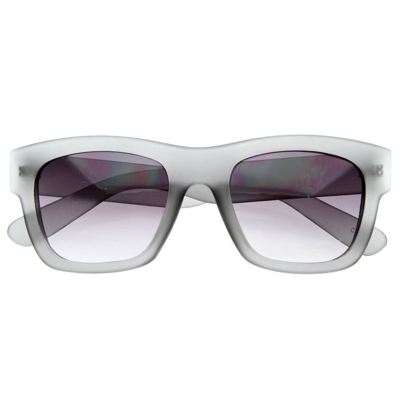 zeroUV Artist Indie Hipster Fashion Soft Rubber Horned Rim Sunglasses 8355 Sunglasses White Smoke Smoke