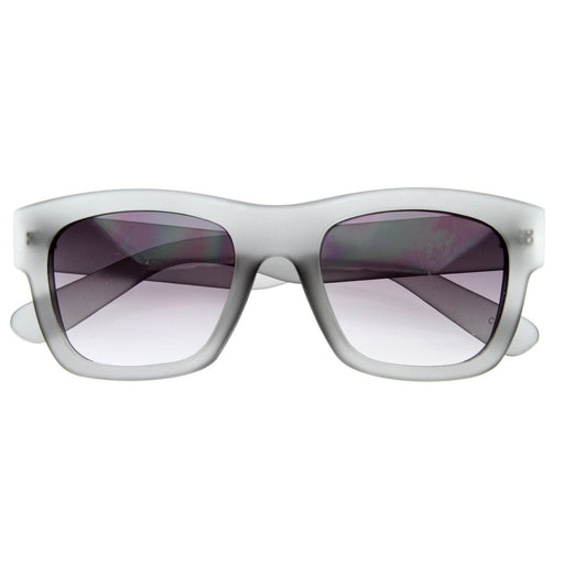 zeroUV Artist Indie Hipster Fashion Soft Rubber Horned Rim Sunglasses 8355 Sunglasses White Smoke Smoke