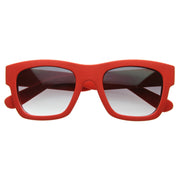 zeroUV Artist Indie Hipster Fashion Soft Rubber Horned Rim Sunglasses 8355 Sunglasses White Smoke Red