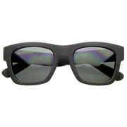 zeroUV Artist Indie Hipster Fashion Soft Rubber Horned Rim Sunglasses 8355 Sunglasses White Smoke Black