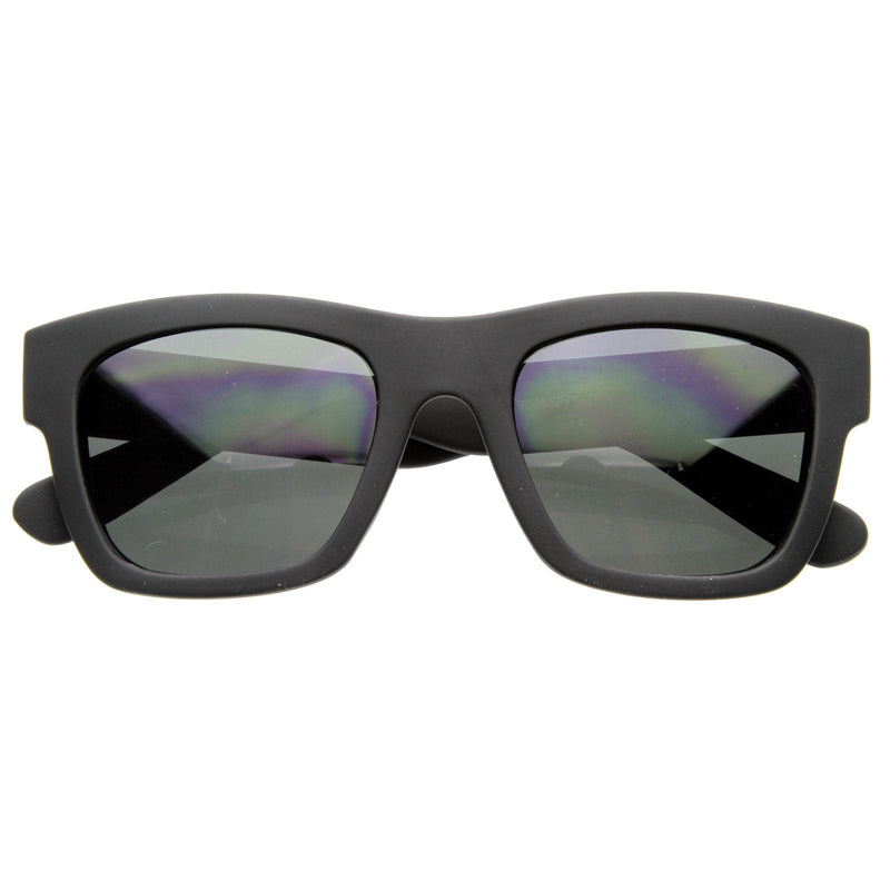 zeroUV Artist Indie Hipster Fashion Soft Rubber Horned Rim Sunglasses 8355 Sunglasses White Smoke Black