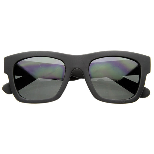 zeroUV Artist Indie Hipster Fashion Soft Rubber Horned Rim Sunglasses 8355 Sunglasses White Smoke Black