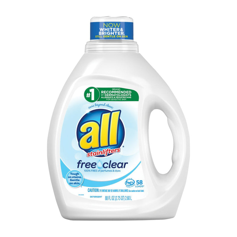 all all Free Clear The Original Detergent, 58 Loads, 88 Fl Oz Laundry Detergent White Smoke