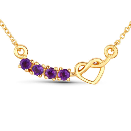 Bids.com 0.24 Carat Genuine Amethyst .925 Sterling Silver Necklace Necklaces White Smoke size 18.00