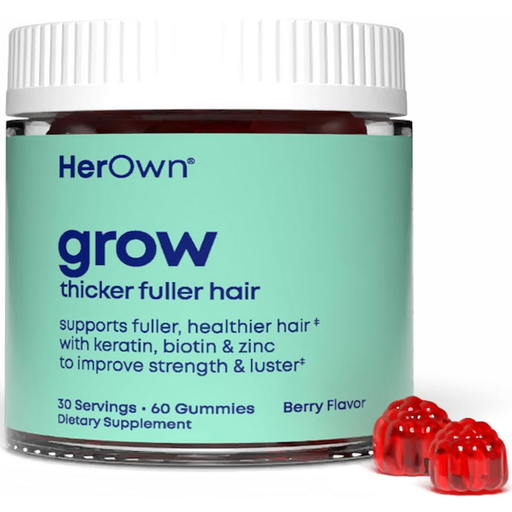 Her Own Her Own Grow Gummies, Promotes Thicker Hair 60 Gummies Vitamins & Supplements White Smoke