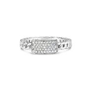 Bids.com .925 Sterling Silver 1/5 Cttw Diamond ID and Cuban Link Band Ring (I-J Color, I2-I3 Clarity) - Ring Size 6 Rings White Smoke 6 / White.Sterling Silver,7 / White.Sterling Silver,8 / White.Sterling Silver